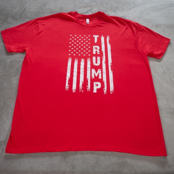 Forever Trump Flag Patriot Men Women 2XL XXL Red Unisex Graphic T-Shirt Tee NWOT - Picture 5 of 12